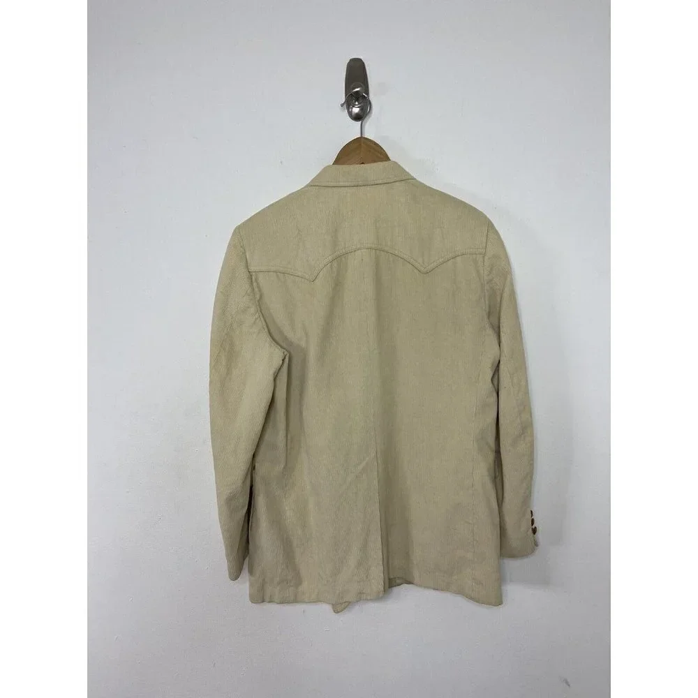 Vintage Westerner Men 42 M Corduroy Blazer Sports‎ Coat Western Rodeo Beige